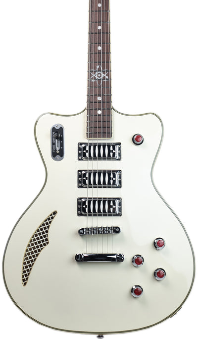 Eastwood Guitars Bill Nelson Astroluxe Cadet Vintage Cream and Fiesta Red #color_vintage-cream-and-fiesta-red