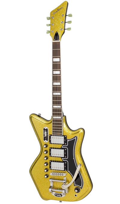 Eastwood Guitars Airline 593P DLX Gold Metal Flake #color_gold-metal-flake