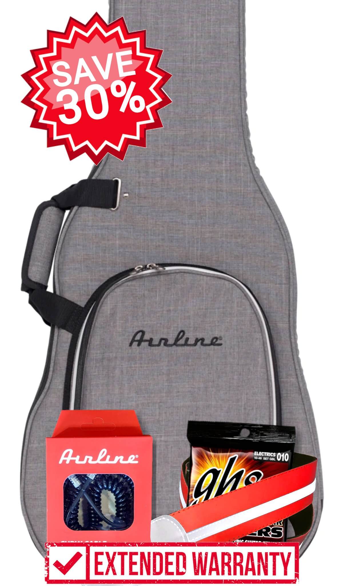 Airline Player's Pack Red Strap Black Cable