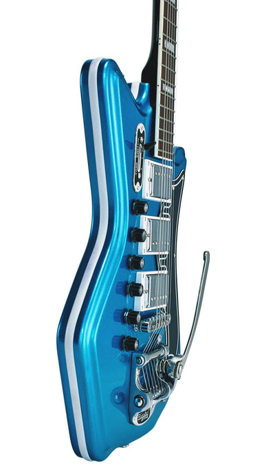 Eastwood Guitars Airline 593P DLX Metallic Blue and Black #color_metallic-blue-and-black