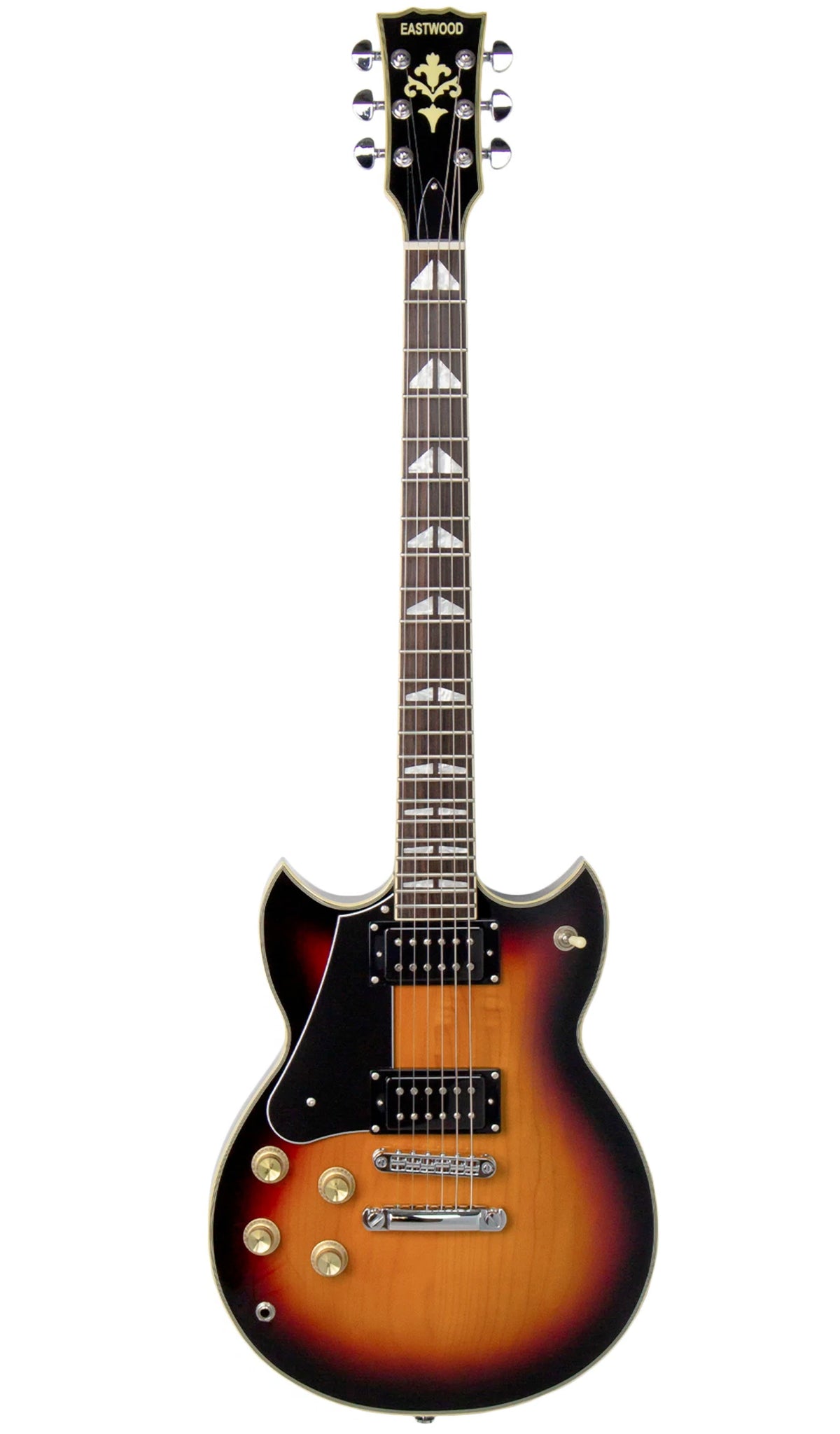 Eastwood Guitars Eastwood McGeoch 1000 LH Sunburst Angled #color_sunburst