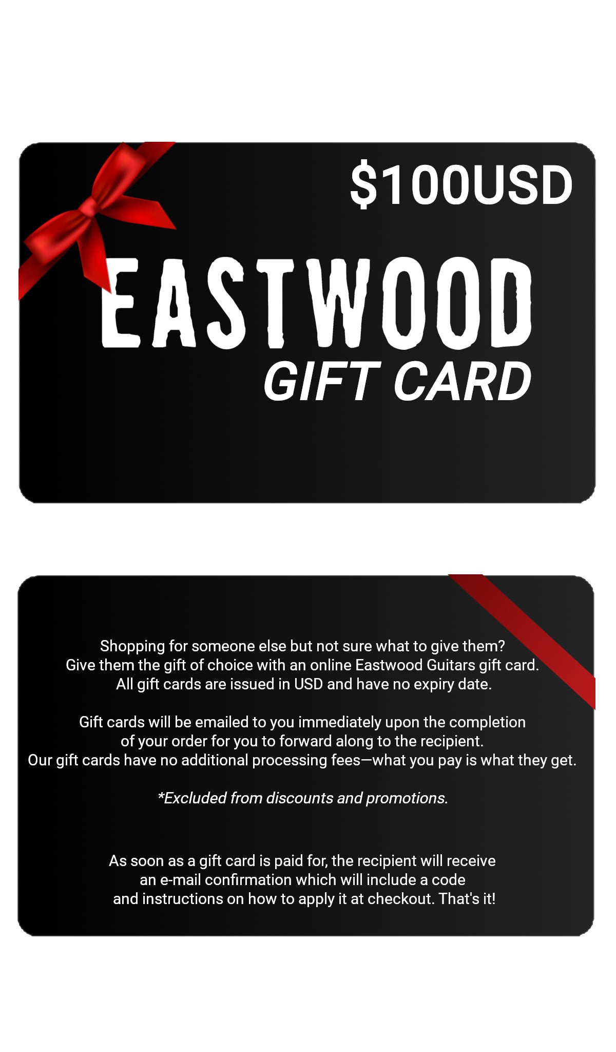 Eastwood Guitars Eastwood Gift Cards $100